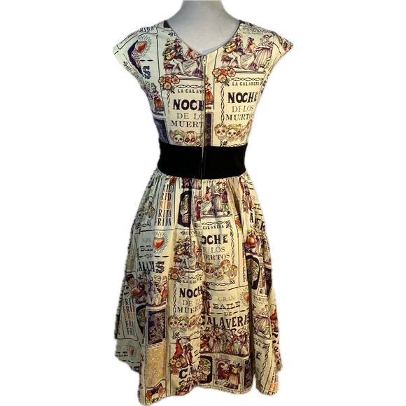 Folter sz S Day of the Dead Swing Dress - Picture 8 of 16
